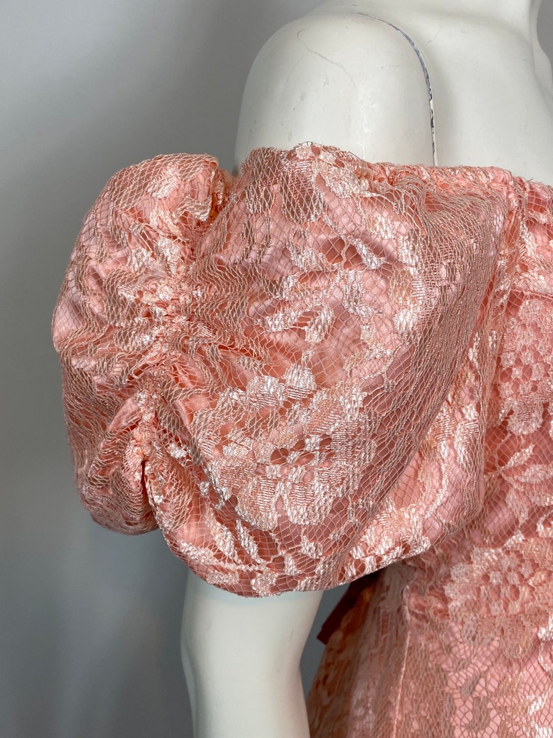 80s Mermaid Prom Dress 80s Peach Lace Prom Dress 80s Peach Etsy