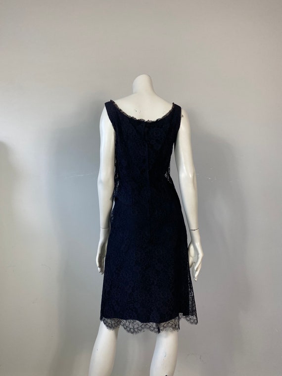 50s 60s Black Lace Cocktail Dress| Black Lace Dre… - image 6