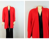Totally 80s Koret Red Oversized Jacket Flowing sz Medium Modern S M L Xl Xxl Shoulder Pads