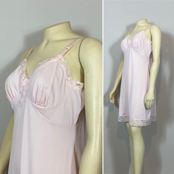 50s 60s Baby Pink Slip| 50s 60s Shadowline Pink F… - image 3