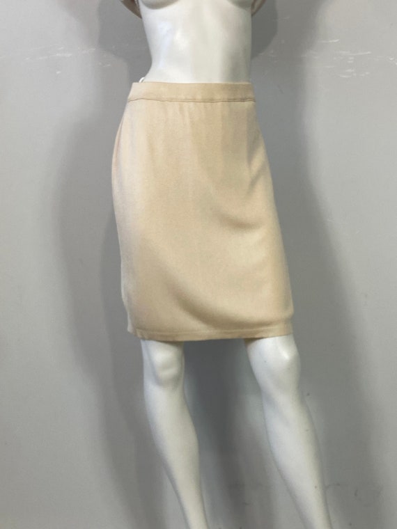 Vintage Knit Skirt| 80s 90s Gispa Italian Cream K… - image 4