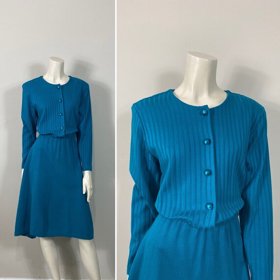 Buy 79s 80s Shirtdress 70s 80s Vintage Turquoise Blue Shirtwaist Dress Vintage Long Sleeve Dress Size 10 Modern Medium Online in India Etsy