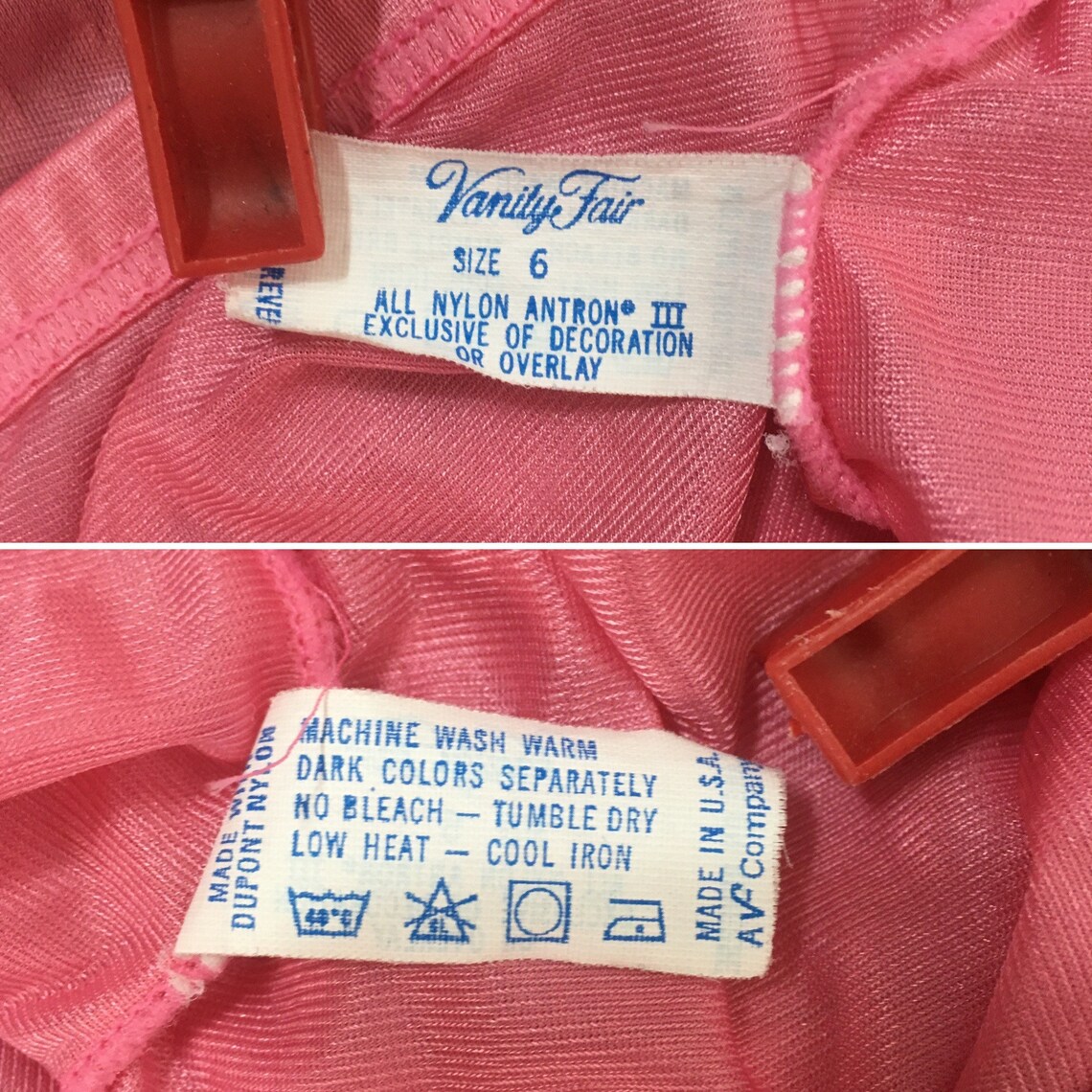 Vintage Panties 70s Vanity Fair Pink Nylon Panties Pink Etsy Canada