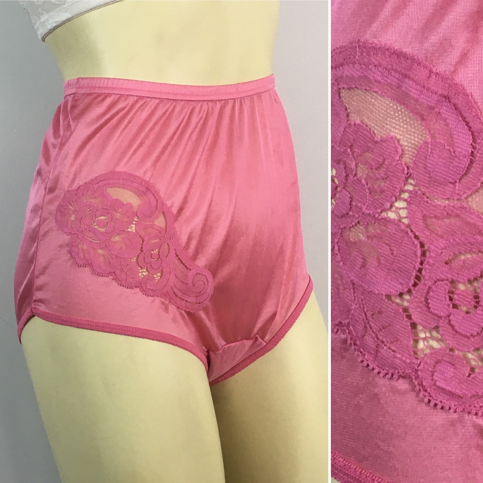 vintage-panties-70s-vanity-fair-pink-nylon-panties-pink-etsy-canada