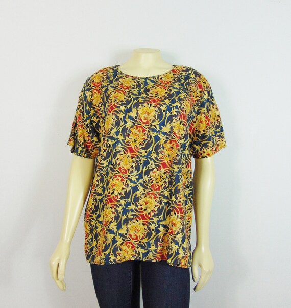 90s AKF Rayon Blouse | Quintessential 90s Rayon P… - image 4