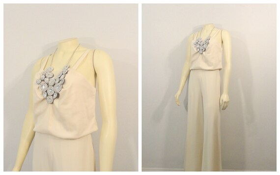 70s Wide Leg Jumpsuit/ Palazzo Pants Jumpsuit| Ivo