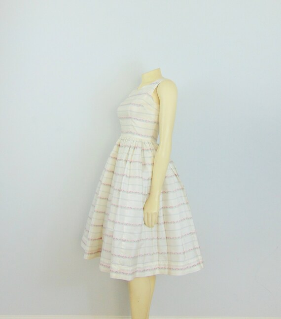 Adorable 50s Bouffant Dress & Jacket Ivory Pink a… - image 6