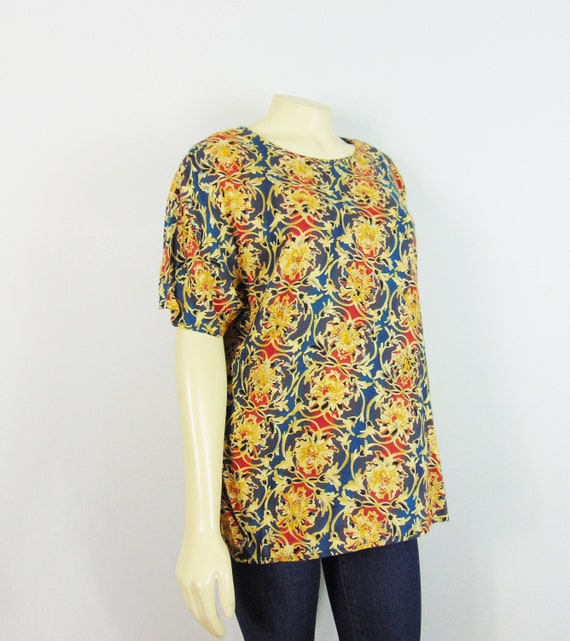 90s AKF Rayon Blouse | Quintessential 90s Rayon P… - image 7