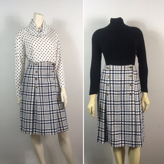 50s 60s Vintage Plaid Wrap Skirt NWT| Deadstock V… - image 2