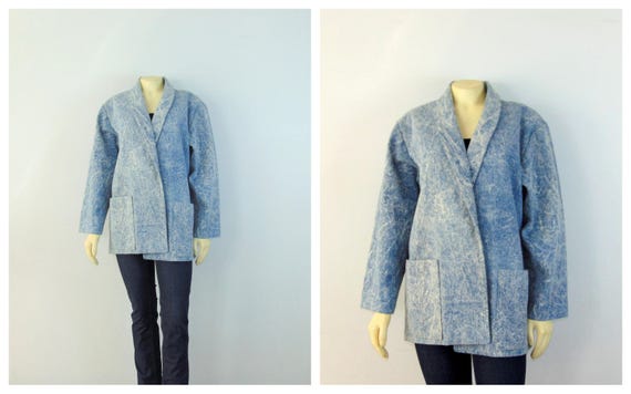 Vintage Blazer 80s Acid Wash Blue Jean Oversized B