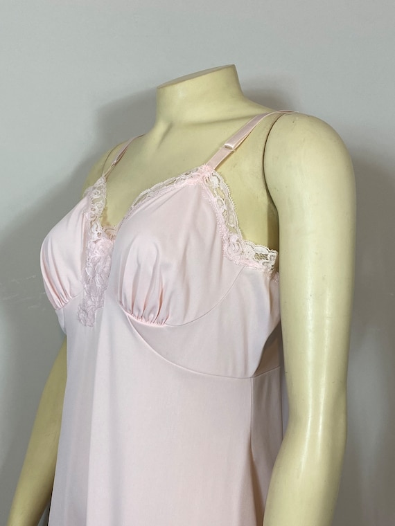 50s 60s Baby Pink Slip| 50s 60s Shadowline Pink F… - image 7