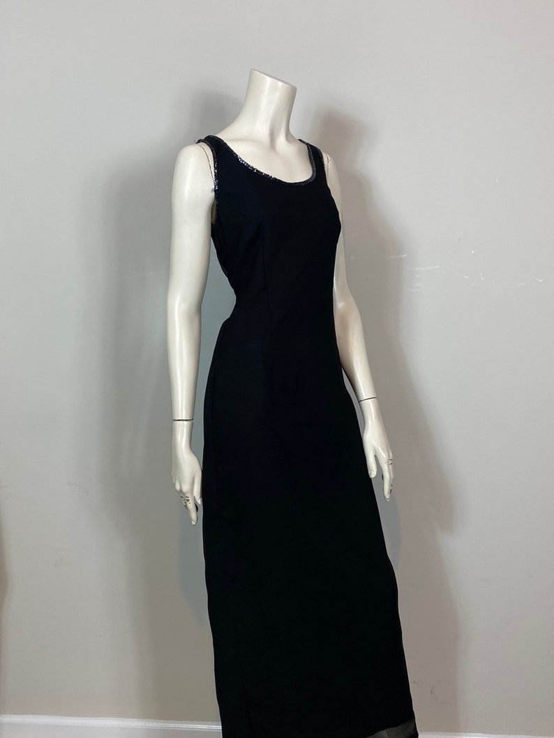 Y2K Beaded Black Dress Y2K Jkara New York Black Crepe Beaded Neckline ...