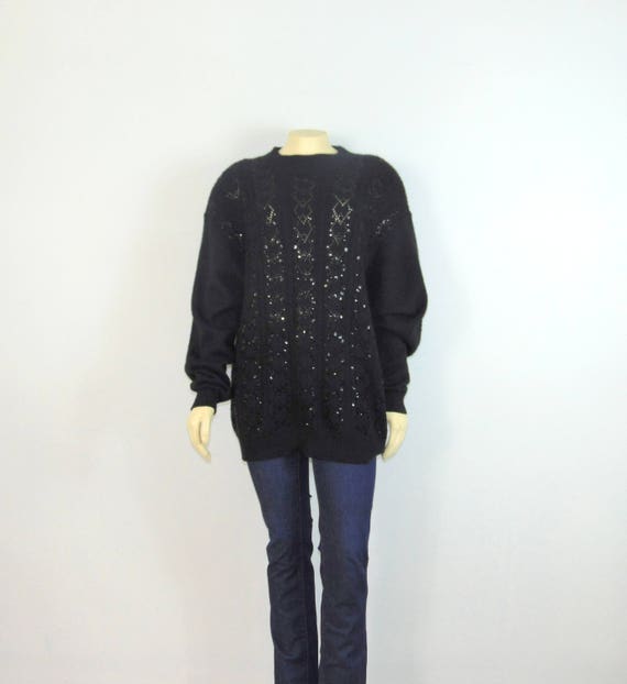 80s Vintage Sweater | 80s 90s Alfred Dunner Black… - image 8