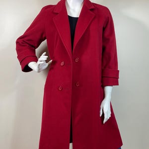 Vintage Roter Wollmantel | Vintage Karen Wollmantel Größe Extra Large