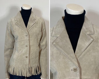 Y2K Suede Jacket NWT| Deadstock Colebrook Suede Jacket| Vintage 2000s Suede Blazer| Vintage Beige Suede Jacket| Size Small
