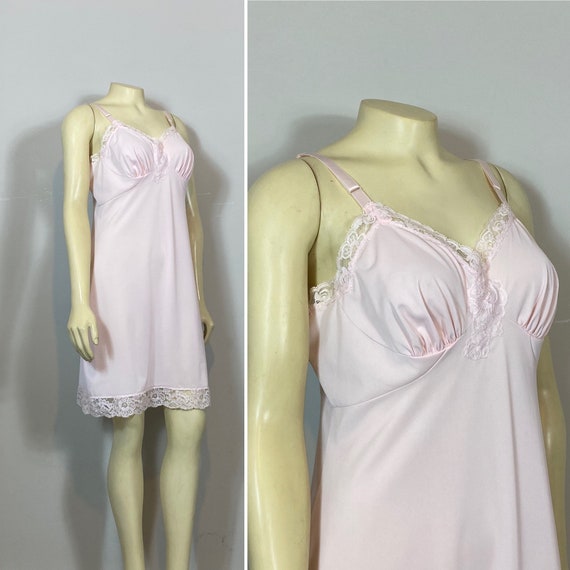 50s 60s Baby Pink Slip| 50s 60s Shadowline Pink F… - image 2