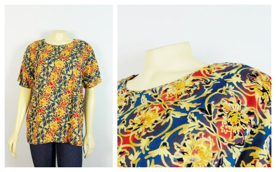 90s AKF Rayon Blouse | Quintessential 90s Rayon P… - image 3