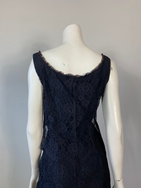 50s 60s Black Lace Cocktail Dress| Black Lace Dre… - image 8