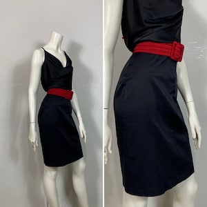 90s Y2K Inky Black Pencil Skirt| 90s Black Stretch Microfiber Pencil Skirt Size Small to Medium | STretch Cotton Pencil Skirt