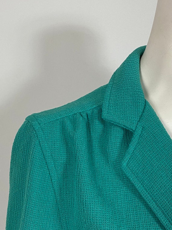 60s 70s Teal Green Blazer| 60s 70s Lightweight Vi… - image 6