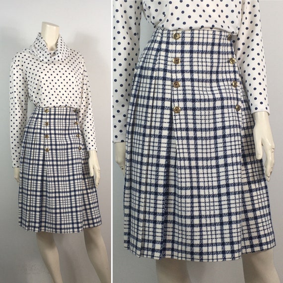 50s 60s Vintage Plaid Wrap Skirt NWT| Deadstock V… - image 1