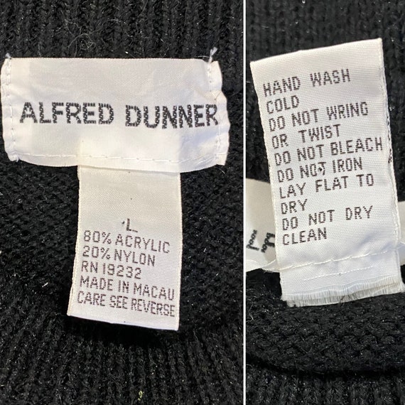 80s Sweater | Vintage 80s Alfred Dunner Black Gol… - image 10