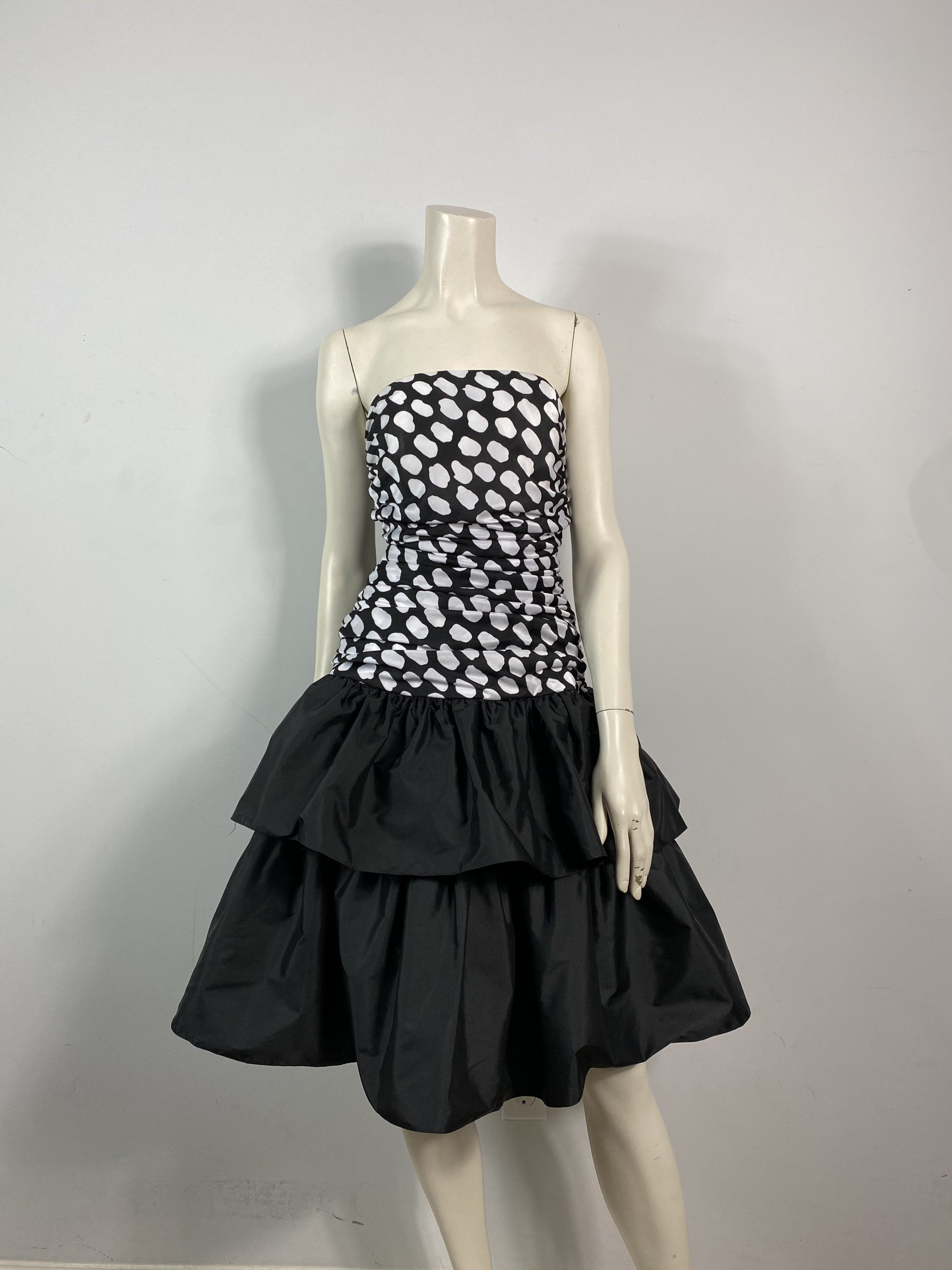 80’s Black and White Polka Dot Dress