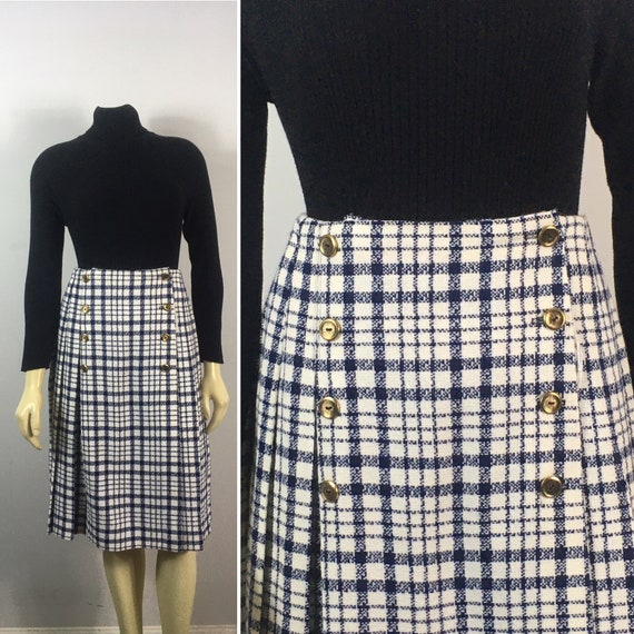 50s 60s Vintage Plaid Wrap Skirt NWT| Deadstock V… - image 4