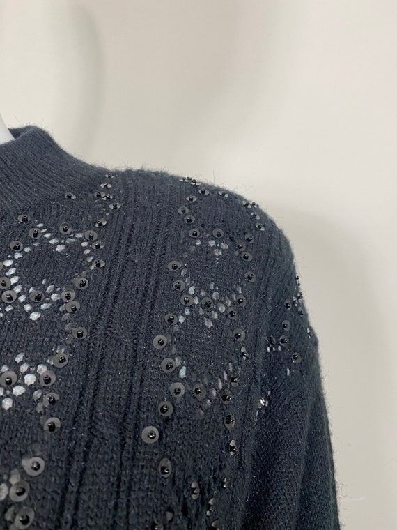 80s Vintage Sweater | 80s 90s Alfred Dunner Black… - image 2