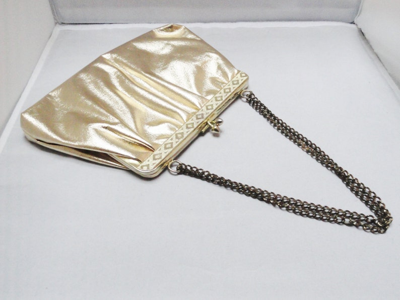 Vintage Clutch Handbag 60s 70s Gold Art Deco Style Purse - Etsy