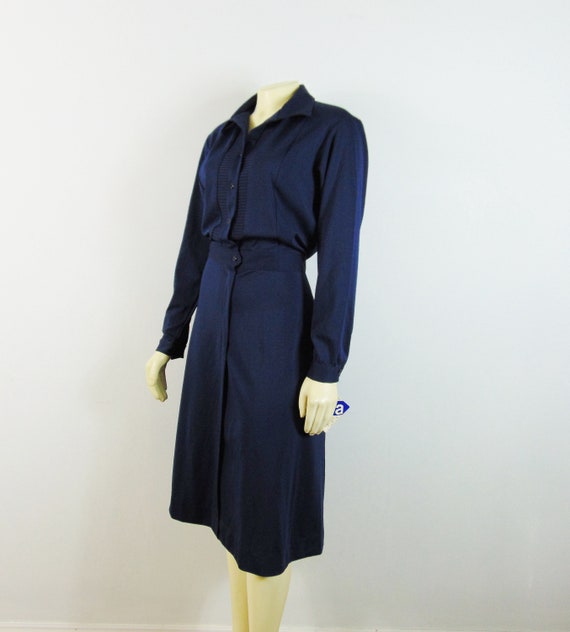 navy blue shirtwaist dress