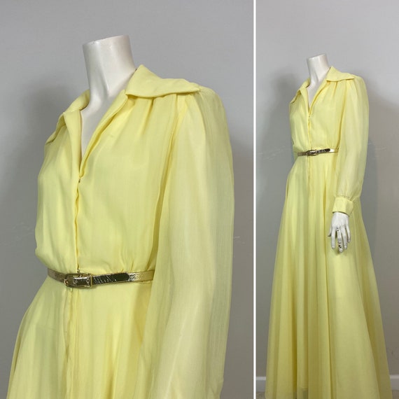 1940s Yellow Formal Gown| 40s Pastel Yellow Full … - image 2