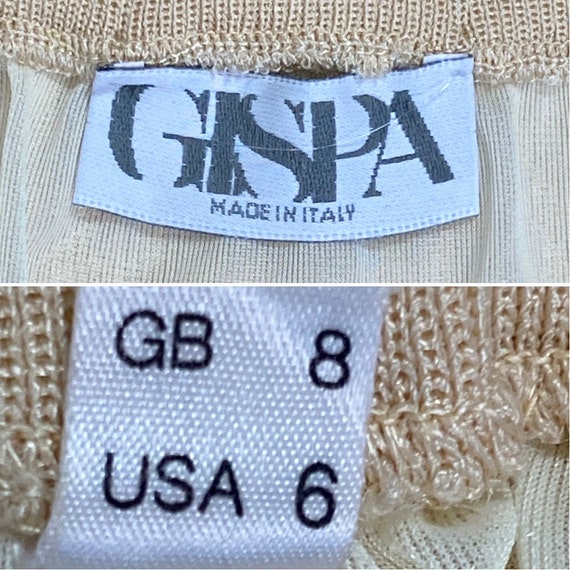 Vintage Knit Skirt| 80s 90s Gispa Italian Cream K… - image 6