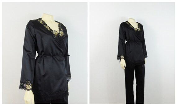 RARE Emilio Pucci Black Satin Pajamas| Sophisticat