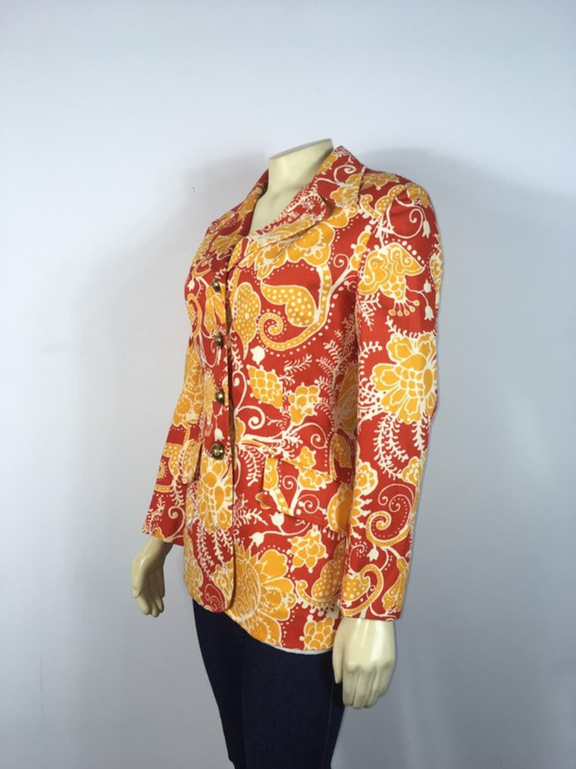 Quintessential 60s Mod Blazer the Most 60s Blazer Ever Coral | Etsy