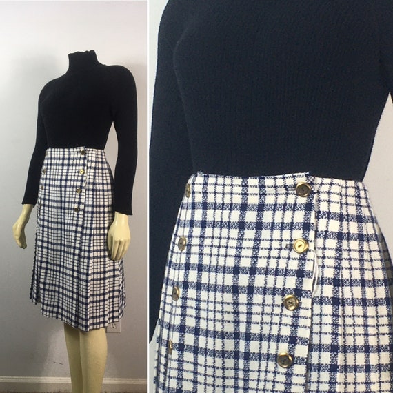 50s 60s Vintage Plaid Wrap Skirt NWT| Deadstock V… - image 5