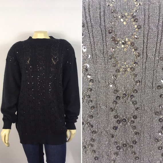 80s Vintage Sweater | 80s 90s Alfred Dunner Black… - image 5