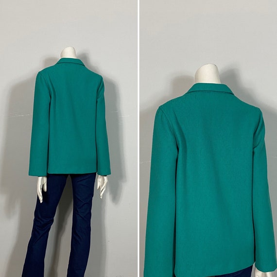 60s 70s Teal Green Blazer| 60s 70s Lightweight Vi… - image 7