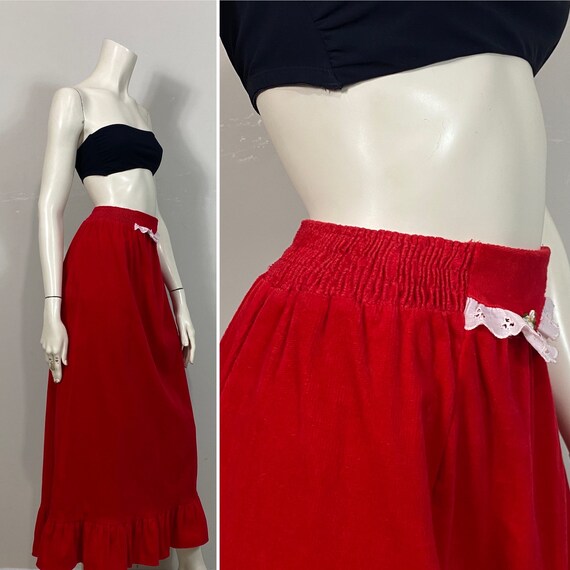 Vintage Skirt 60s 70s Her Majesty Hippie Prairie … - image 9