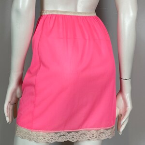 50s 60s Vintage Half Slip 50s BRIGHT Coral Pink Vintage Nylon Half Slip 60s Bright Coral Pink Nylon Mini Slip Size small image 2