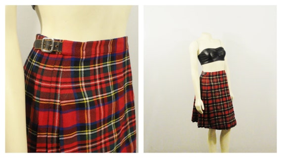 Vintage Skirt 30s 40s Saks Fifth Avenue Tartan Pla