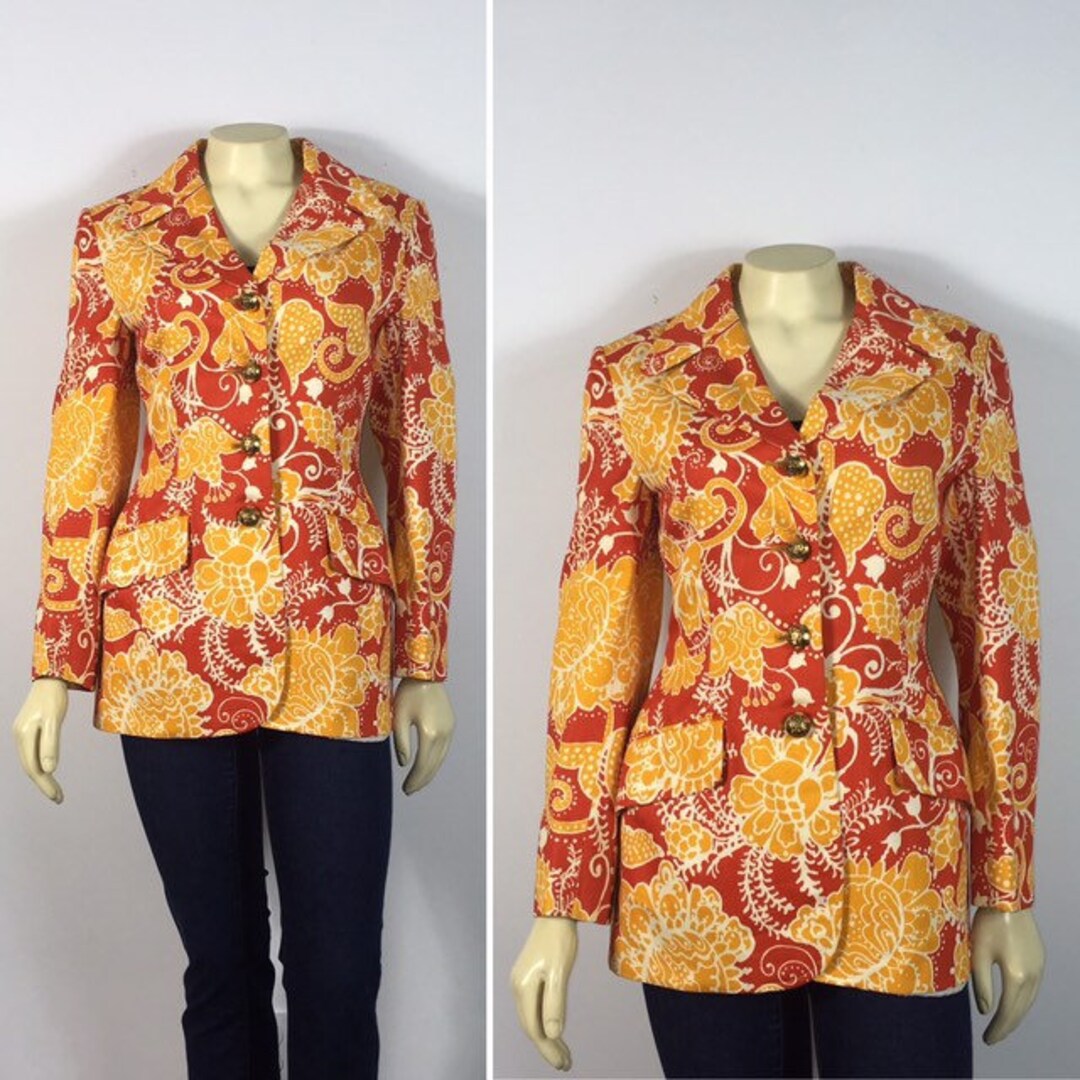 Quintessential 60s Mod Blazer the Most 60s Blazer Ever Coral - Etsy