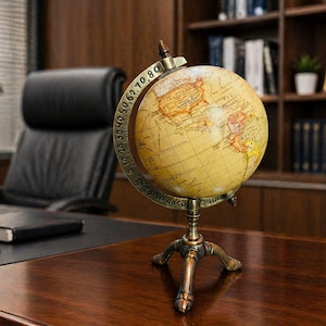 Decorative Tabletop Globe for Home Office Study Room Classic Desk World Globe with Metal Stand