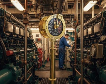 43"-Inch Brass Ship Engine Order Telegraph – Nautical Decorative Floor Display