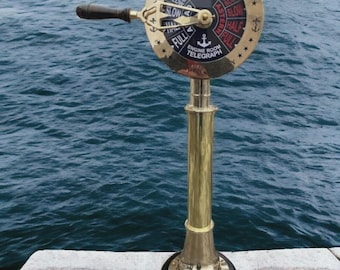 Replica in ottone del telegrafo a motore navale: eleganza nautica per la tua casa, 43"