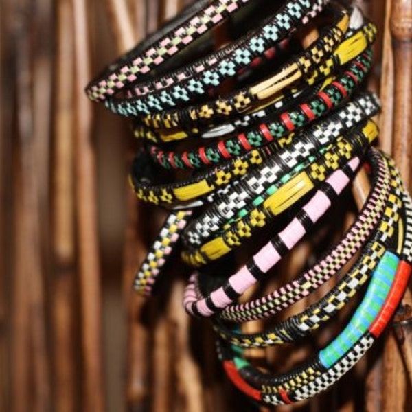 SPRING SALE - Colorful African Traditional Stack Bangles