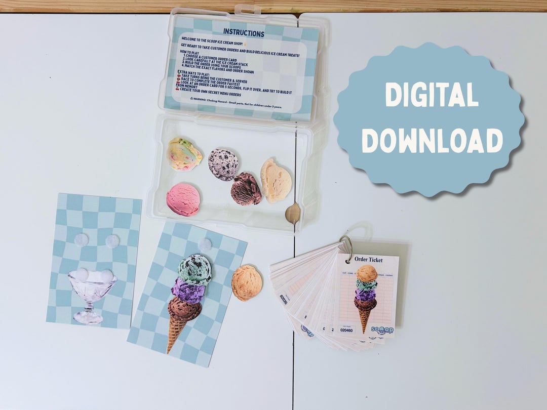 Ice Cream Task Box Printable | Preschool Learning Activity | Montessori ...
