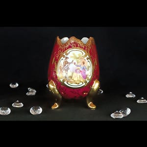 Miniaturowy wazonik porcelanowy Limoges Vintage – francuska miniaturowa doniczka z lat 50. XX wieku – mały wazon dekoracyjny 8 cm