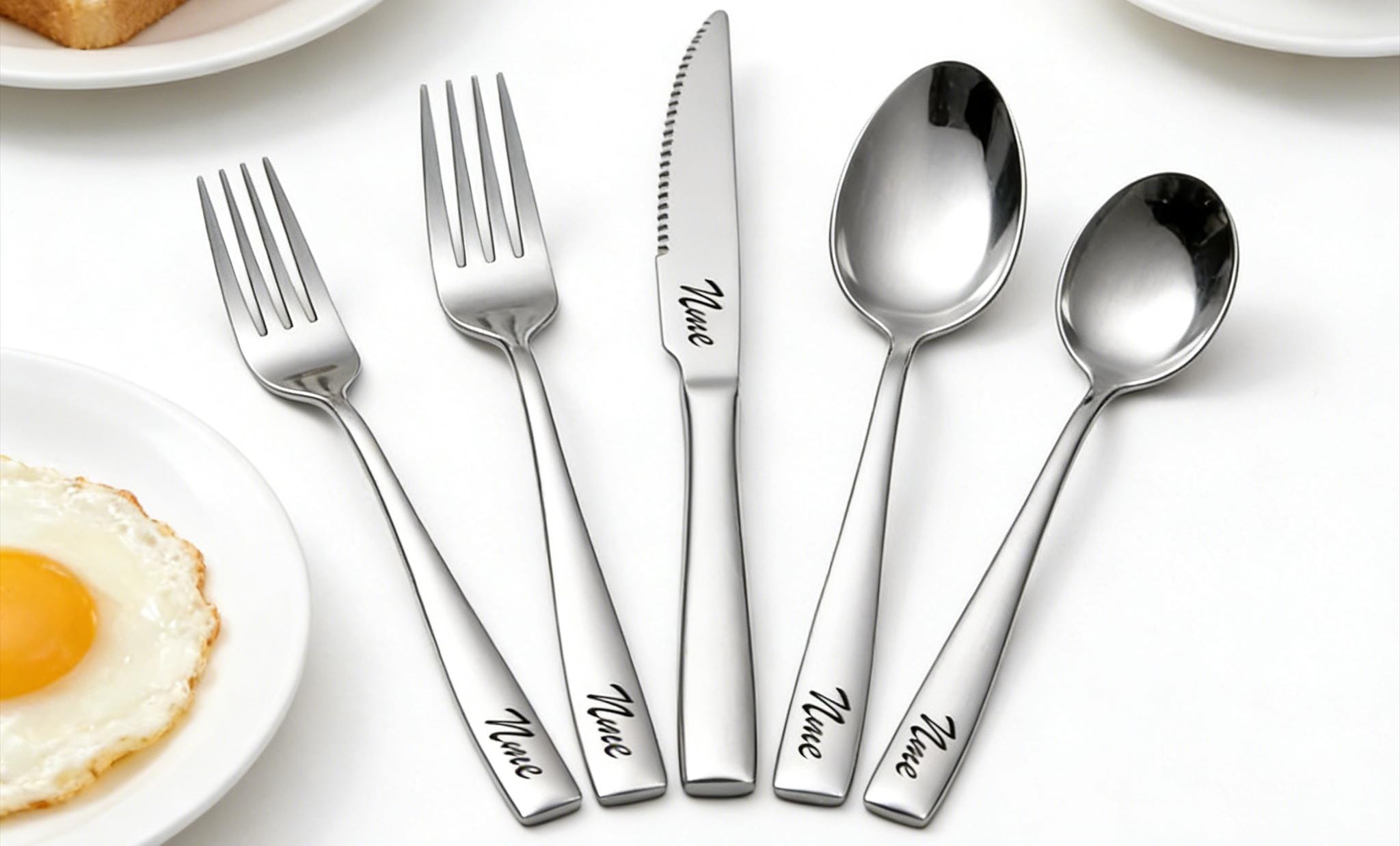 Personalized Stainless Steel Flatware Set, Engraved Name Cutlery ...