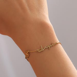 Personalized Custom Name Bracelet with Birth Flower, Multiple Font Options, Dainty Silver Gift for Mom, Daughter, Bridesmaid